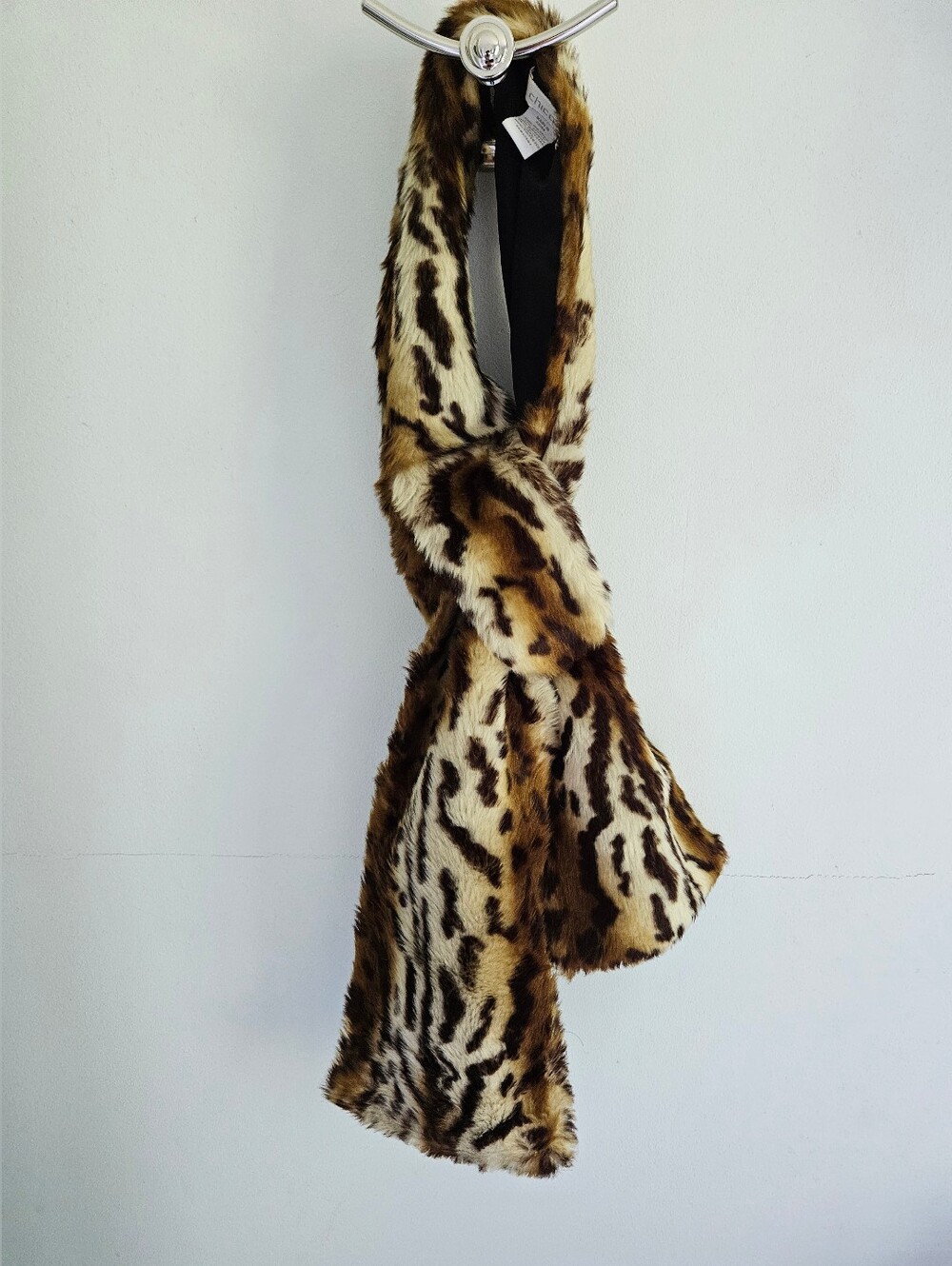 Chico's Scarf Faux Fur Tiger Print Slip-through Style